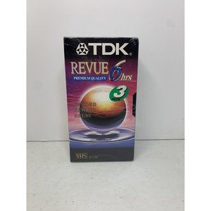 TDK Blank VHS Video Movie Tape Vtg New Sealed Cassette 3 pk 6 Hour T-120‎ Revue
